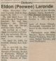Laronde, Eldon (Peewee)obituary Laronde, Eldon (Peewee)obituary