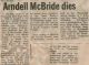 McBride, Arndell obituary McBride, Arndell obituary
