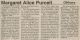 Purcell, Margaret Alice nee Burns obituary Purcell, Margaret Alice nee Burns obituary