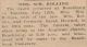 Rollins, Sarah nee Howard death Rollins, Sarah nee Howard death