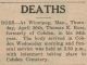 Ross, Thomas E death notice