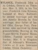 Rylance, Frederick obituary