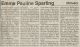 Sparling, Emma Pauline KROSE obituary
