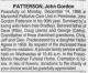 John Gordon PATTERSON obituary