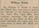 Walsh, William death 