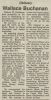 Buchanan, Wallace obituary Buchanan, Wallace obituary