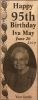 May, Iva nee Byce celebrates 95th birthday May, Iva nee Byce celebrates 95th birthday
