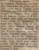 Faught, Joyce nee Costello death