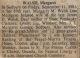 Walsh, Margaret nee Mulligan death
