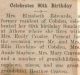 Edwards, Elizabeth nee Crozier celebrates 80th Birthday