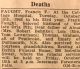 Faught, Francis F. death Faught, Francis F. death
