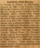 Gordon, Ethel Bernice death