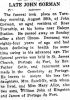 Gorman, John obituary