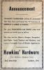 Chx-Hawkins Hardware purchases Merkley & Gibbs TV business Chx-Hawkins Hardware purchases Merkley & Gibbs TV business