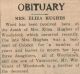 Hughes, Eliza nee Grant death Hughes, Eliza nee Grant death
