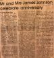 Johnston, James Rexford & Elizabeth nee McDonough celebrate 50th Anniversary