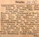 Weedmark, Frederick death