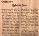 Cole, Osborne obituary Cole, Osborne obituary