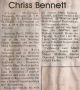 Bennett, Chris M. F. obituary Bennett, Chris M. F. obituary