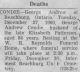 Condie, George death