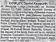 Cowley, Daniel obituary Cowley, Daniel obituary