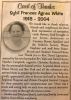 White, Sybil nee Dunlop death
