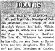 Wilkinson, Robert death