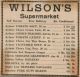 CHx-Wilson's Supermarket advertisement CHx-Wilson's Supermarket advertisement