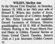 Wilson, Marilyn nee Hill death Wilson, Marilyn nee Hill death