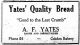 CHx-Yates Bakery advertisement CHx-Yates Bakery advertisement