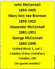 Gravestone-McConnell, John & Mary Ann nee BRENNAN; sons Alexander and George