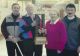 CHx-Cobden Curling Club trophy presentation to Jack Gemmill, Dawson Welk and Ward Faught by Gladys Francis