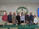 ORG-COBDEN CURLING CLUB Board of Directors Left to right: Rick Olmstead, Danny Tabbert, Kevin Wallace, Miranda Mulligan (ladies president), Stewart McBride (club president), Steve Webster, Scott Smaglinski, & Mary-Ann Brideau.