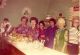 Cooks in the Kitchen in old curling rink:  Myrt Severin, Theresa Pilgrim, Ruby Bennett, Phyllis Delport, Eva Warren, Mary Duncan